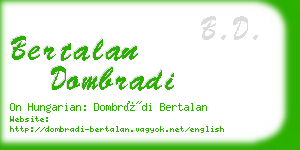 bertalan dombradi business card